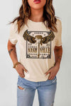 1950 NASHVILLE MUSIC CITY Graphic Tee Shirt Khaki Women's T-Shirts - Tophatter Daily Deals