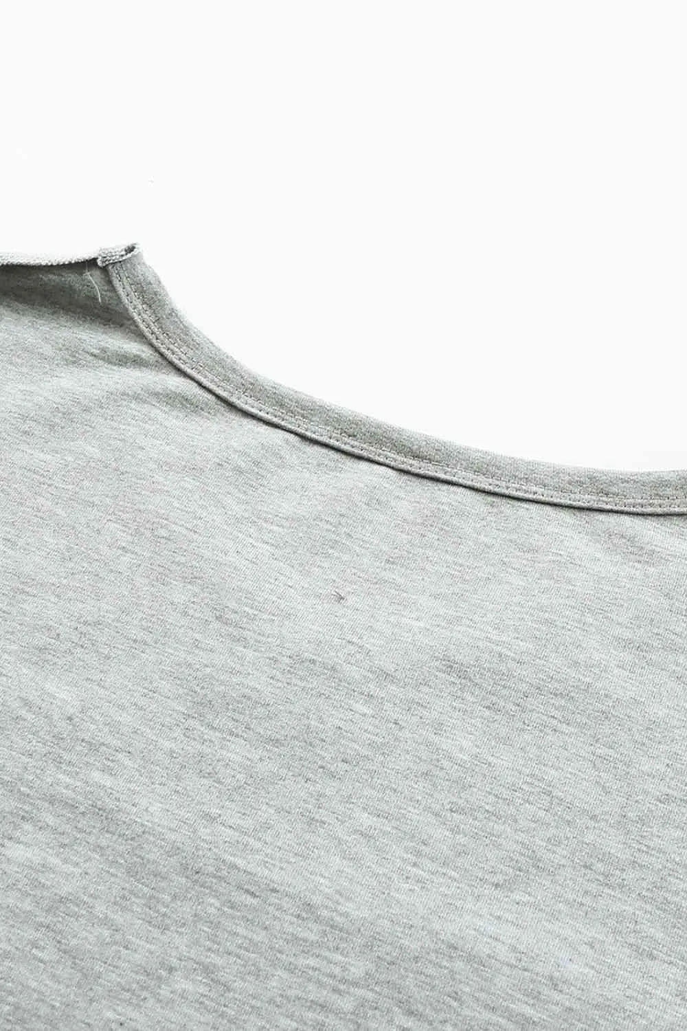 Dropped Shoulder V-Neck Top Blouses - Tophatter Daily Deals