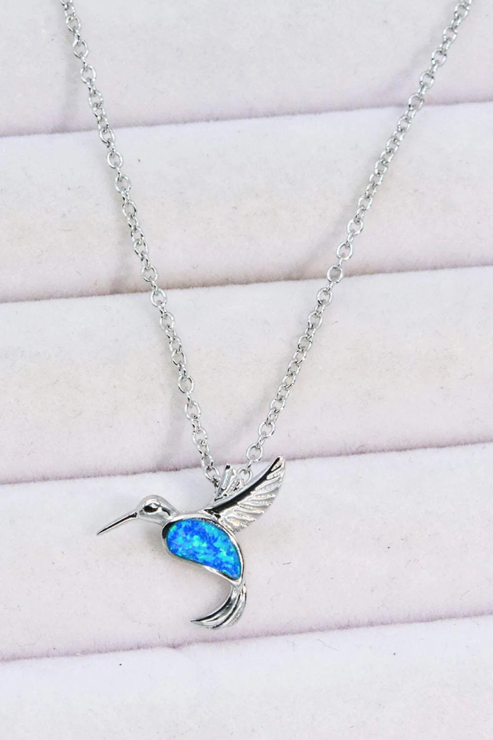 Opal Bird 925 Sterling Silver Necklace Cobalt Blue One Size Opal - Tophatter Daily Deals