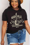 Simply Love Simply Love Full Size NASHVILLE TENNESSEE MUSIC CITY Graphic Cotton Tee Women's T-Shirts - Tophatter Daily Deals