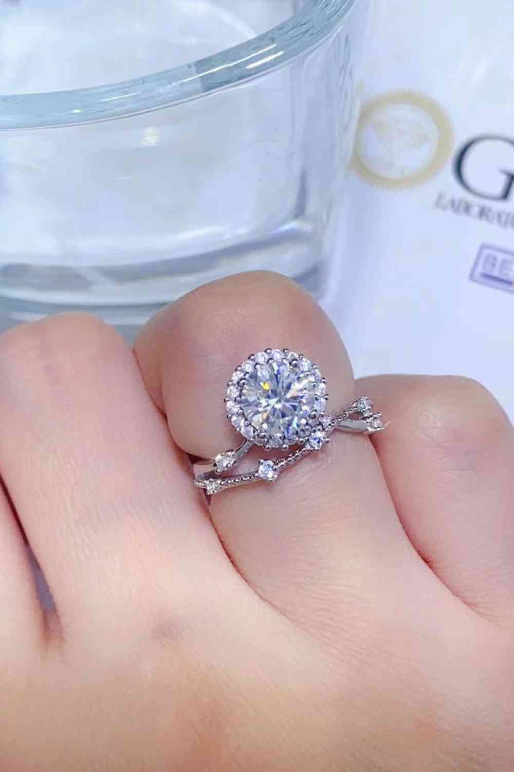 1 Carat Moissanite Platinum-Plated Ring Moissanite - Tophatter Daily Deals