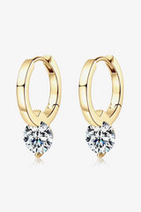 2 Carat Moissanite 925 Sterling Silver Drop Earrings Gold One Size Moissanite - Tophatter Daily Deals