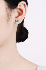 925 Sterling Silver Reindeer-Shaped Moissanite Earrings Moissanite - Tophatter Daily Deals