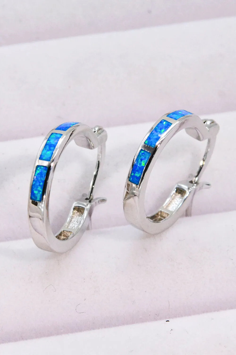 Lovelier Than Ever Opal Platinum-Plated Earrings Cobalt Blue One Size Opal - Tophatter Daily Deals