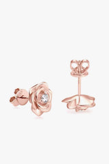 Adored Moissanite Flower 925 Sterling Silver Earrings Moissanite - Tophatter Daily Deals