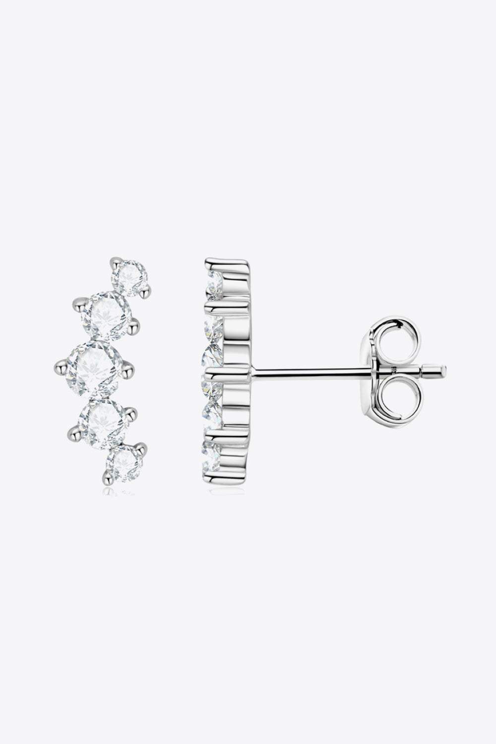 All You Need Moissanite Platinum-Plated Earrings Moissanite - Tophatter Daily Deals