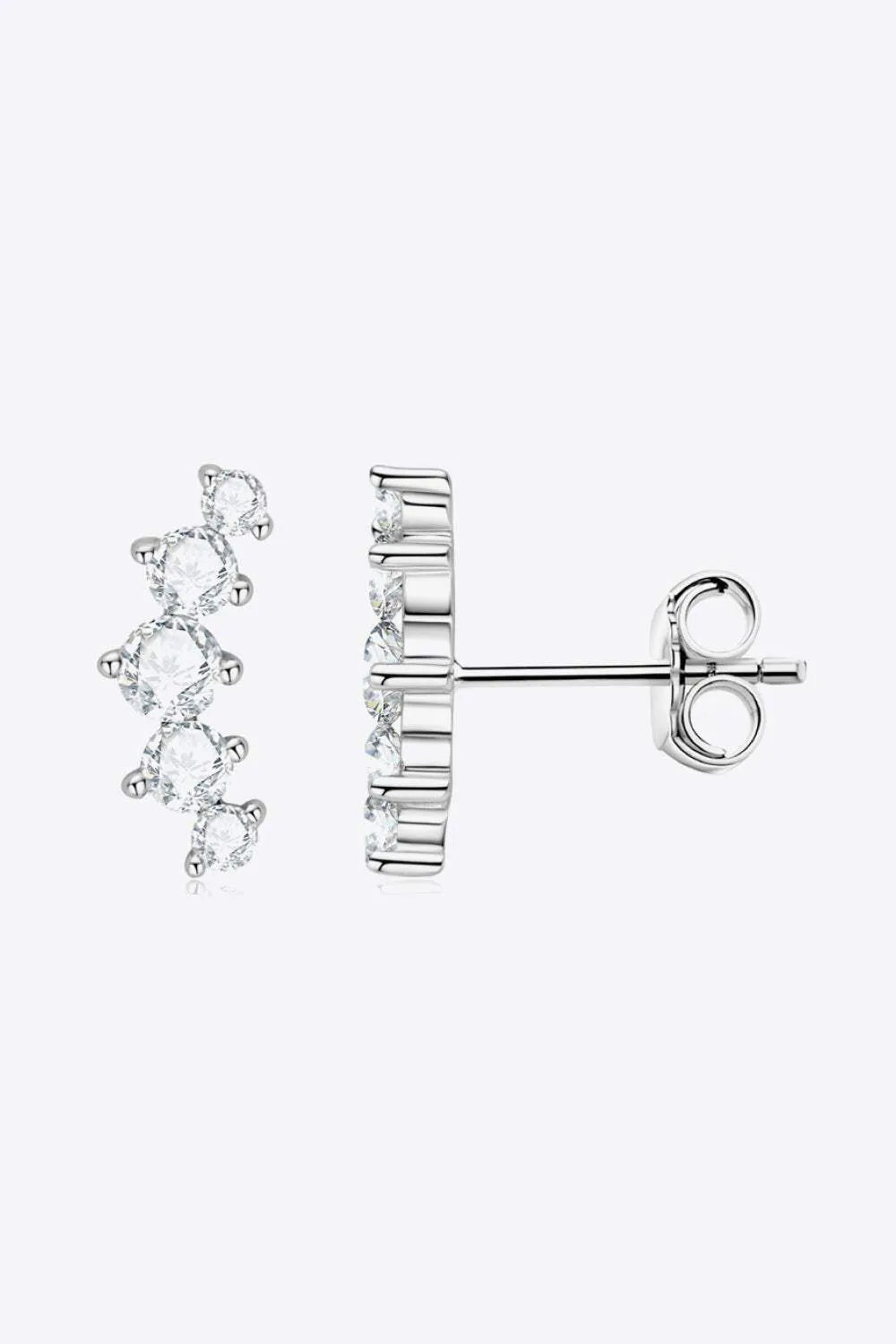 All You Need Moissanite Platinum-Plated Earrings Moissanite - Tophatter Daily Deals