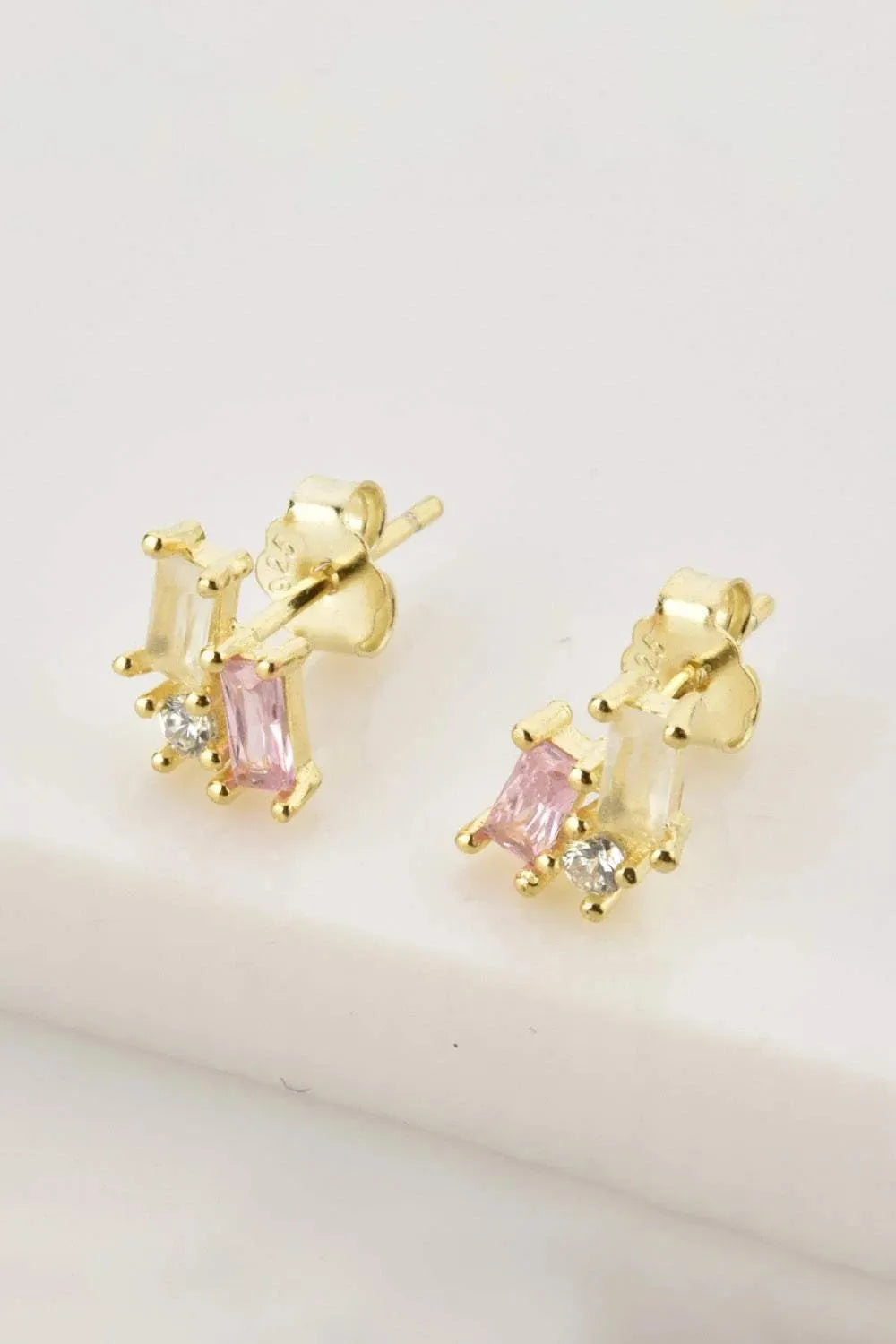 Zircon 925 Sterling Silver Stud Earrings Earrings - Tophatter Daily Deals