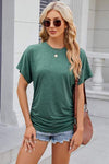 Round Neck Flutter Sleeve T-Shirt Green Women's T-Shirts - Tophatter Daily Deals