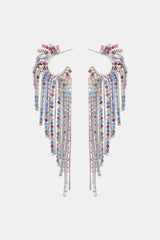 Fringed Rhinestone Zinc Alloy Dangle Earrings Multicolor One Size Earrings - Tophatter Daily Deals