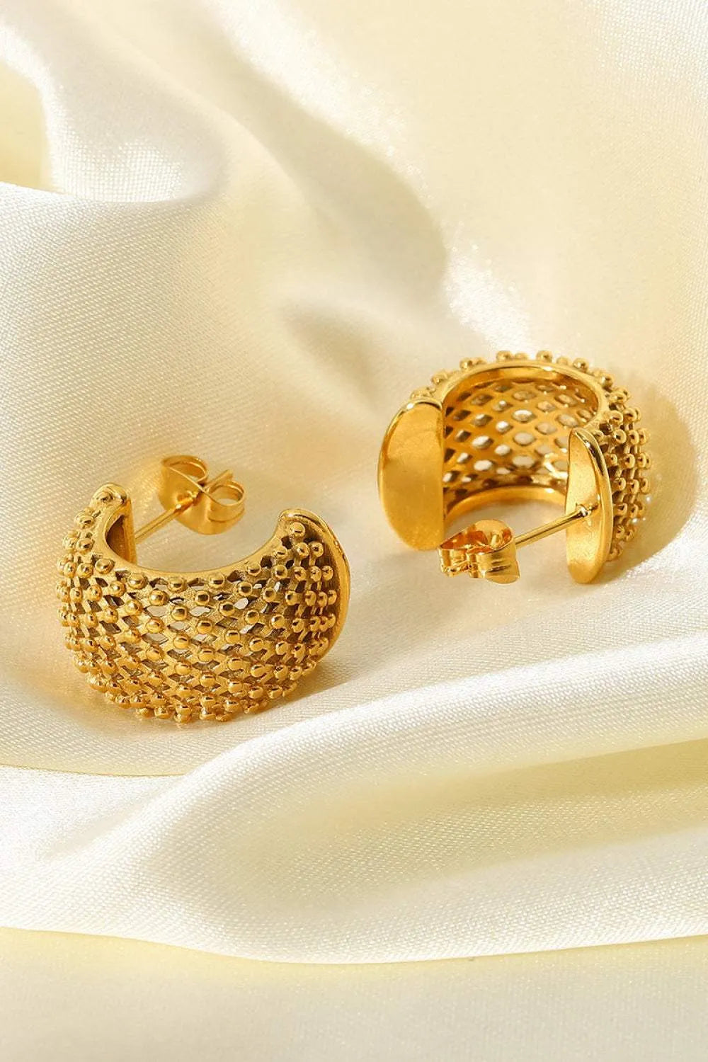 Mesh Half Hoop Earrings Earrings - Tophatter Daily Deals