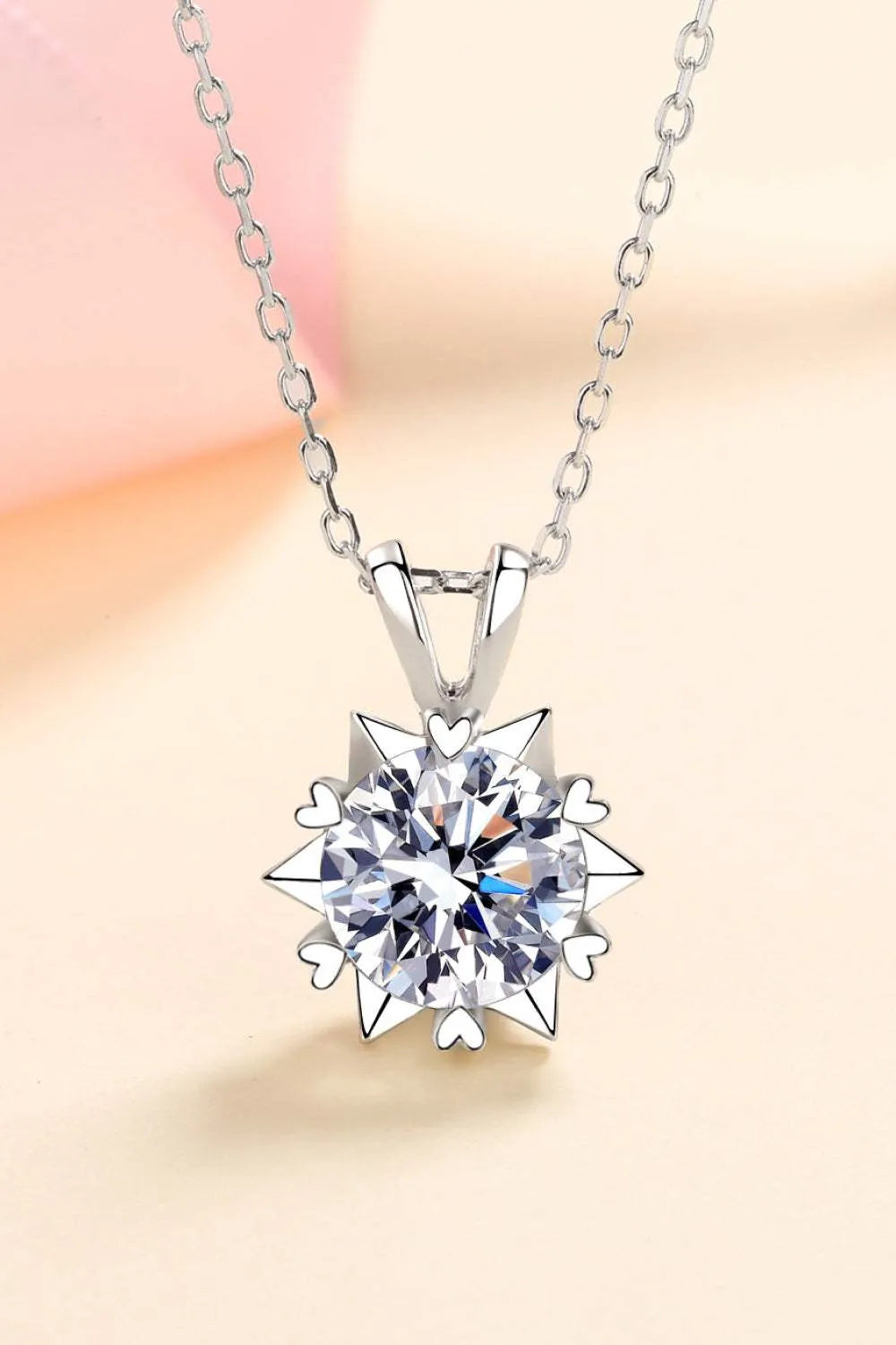 Learning To Love 925 Sterling Silver Moissanite Pendant Necklace Moissanite - Tophatter Daily Deals