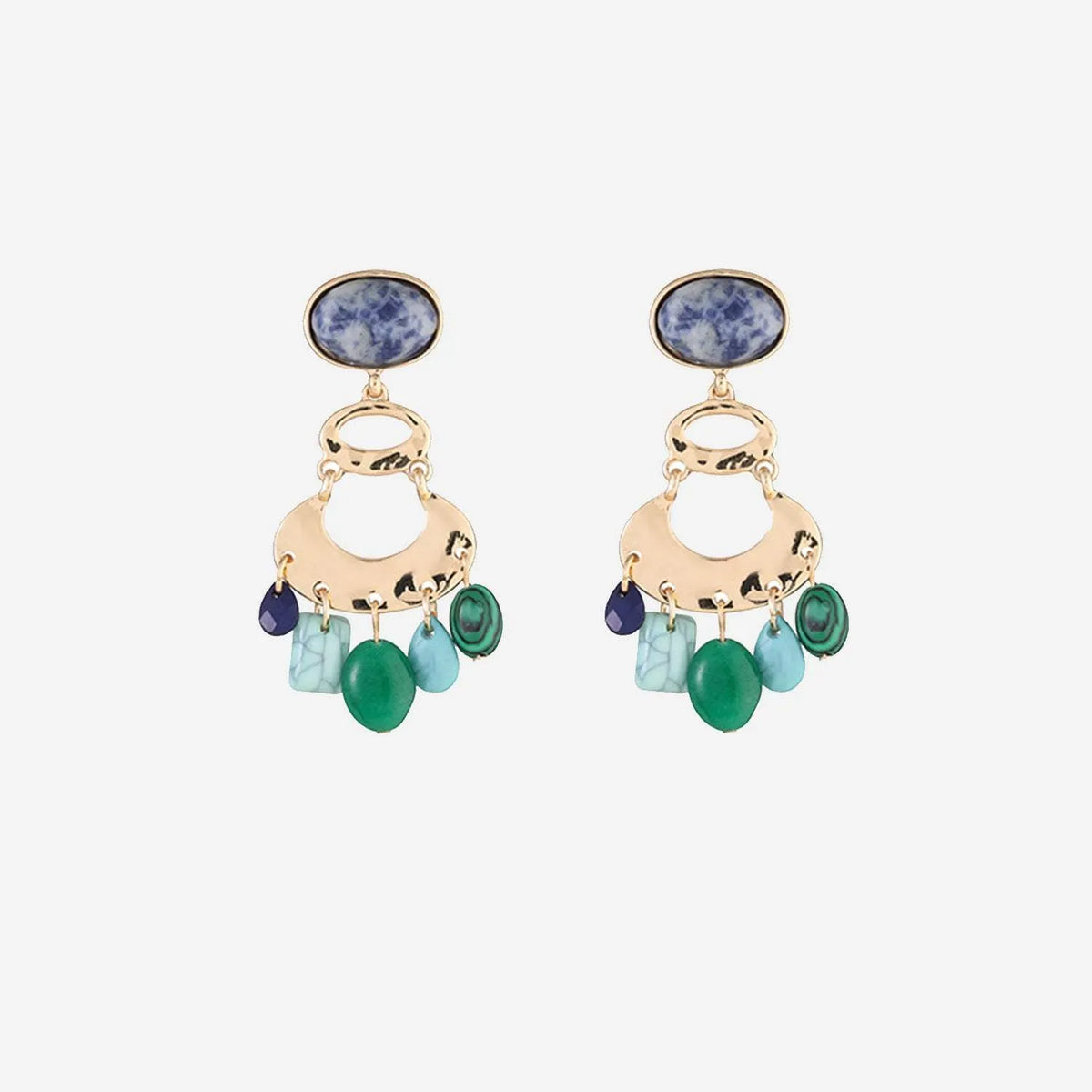 Geometric Alloy Dangle Earrings Mid Green One Size Earrings - Tophatter Daily Deals