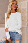 Round Neck Long Sleeve Top Women's T-Shirts - Tophatter Daily Deals