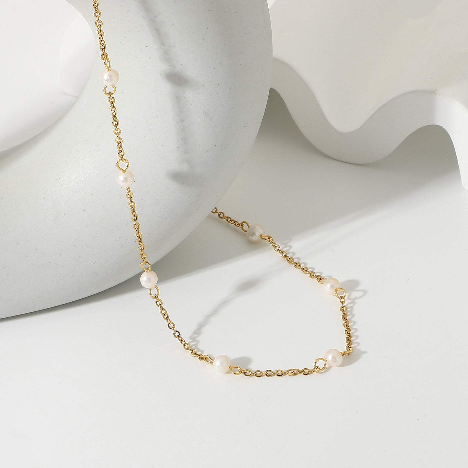 Freshwater Pearl 18K Gold-Plated Necklace Necklaces - Tophatter Daily Deals