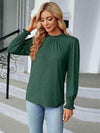 Round Neck Flounce Sleeve Blouse Blouses - Tophatter Daily Deals