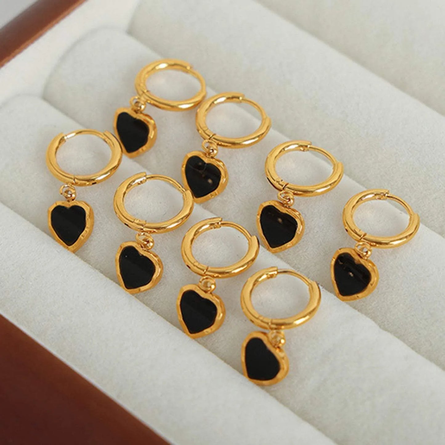 18K Gold-Plated Heart Drop Earrings Earrings - Tophatter Daily Deals