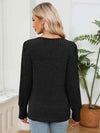 Lace Detail V-Neck Ribbed Blouse Blouses - Tophatter Daily Deals