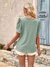 Openwork Round Neck Short Sleeve T-Shirt Women's T-Shirts - Tophatter Daily Deals