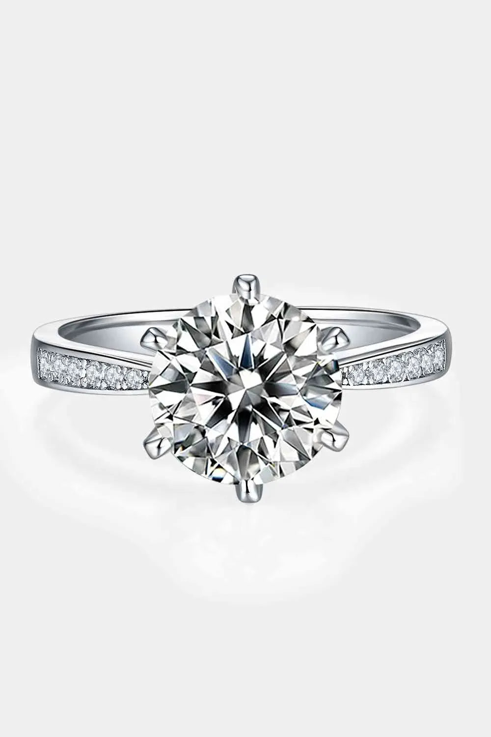 3 Carat Moissanite Side Stone Ring Moissanite - Tophatter Daily Deals