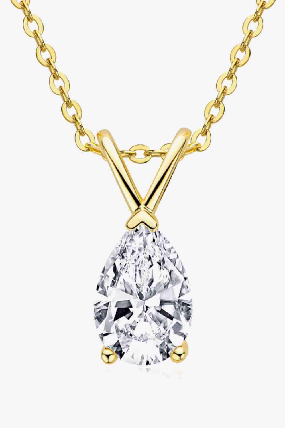 1.5 Carat Moissanite Pendant 925 Sterling Silver Necklace Gold One Size Moissanite - Tophatter Daily Deals