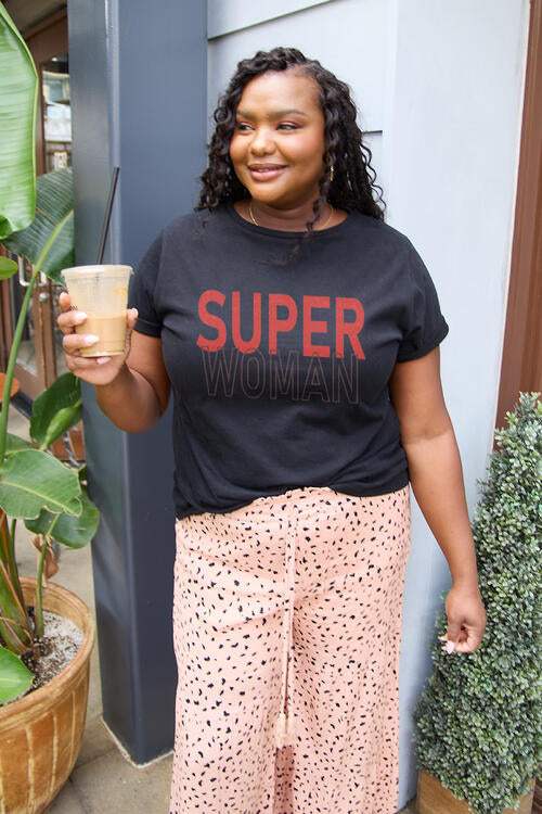 Simply Love Full Size SUPERWOMAN Short Sleeve T-Shirt Women's T-Shirts - Tophatter Daily Deals