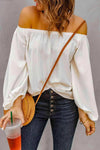 Off-Shoulder Balloon Sleeve Top Blouses - Tophatter Daily Deals