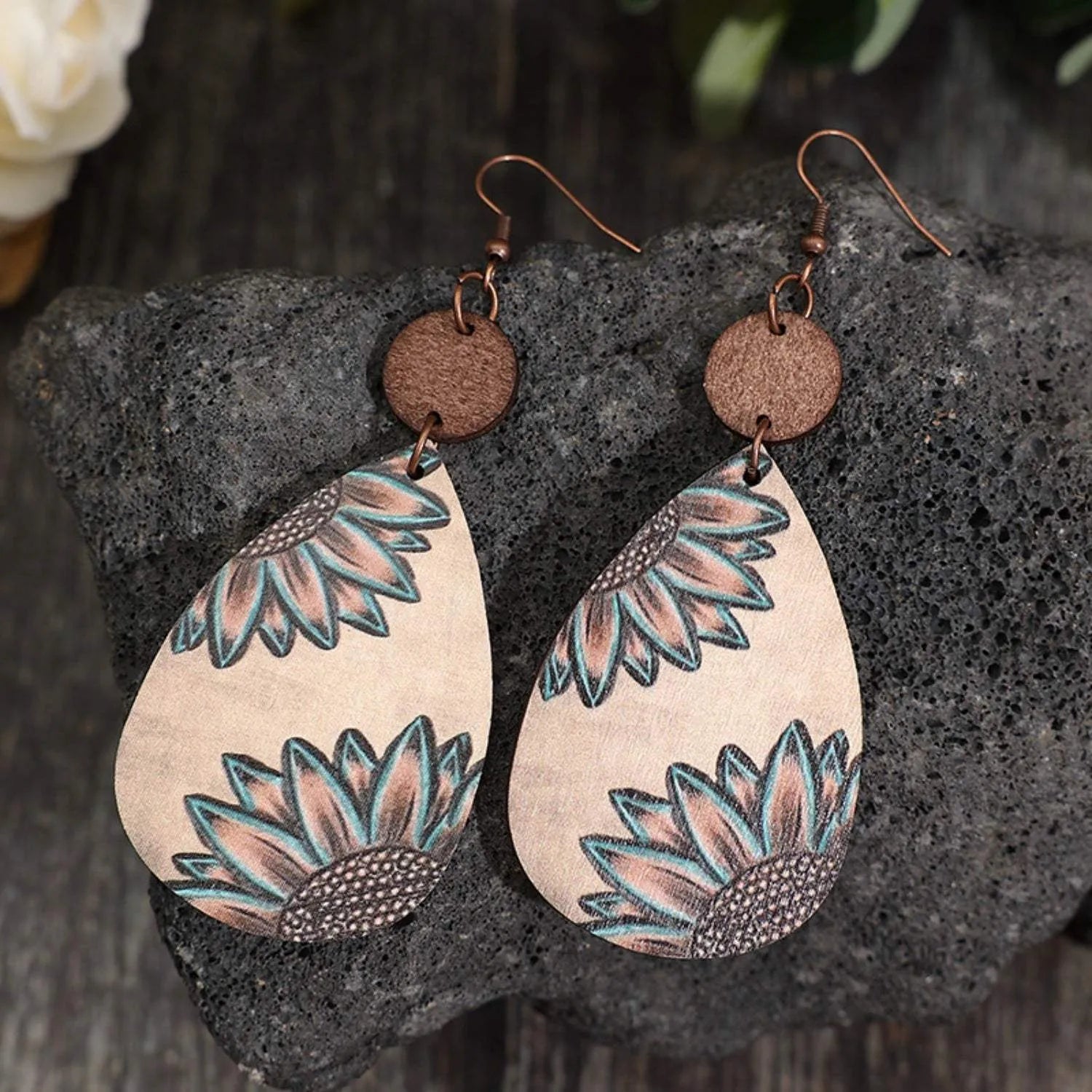 Wooden Iron Hook Dangle Earrings Earrings - Tophatter Daily Deals