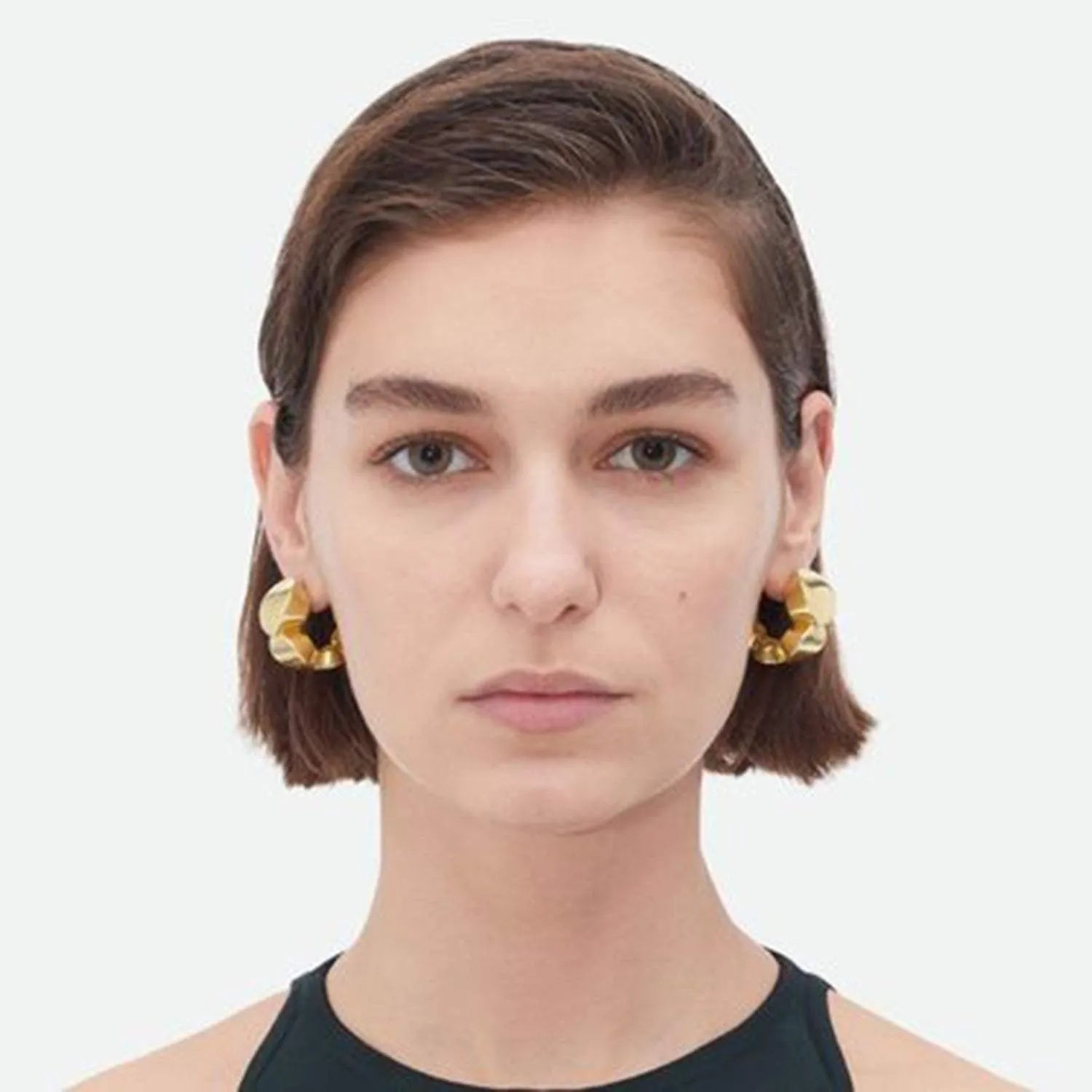 18K Gold-Plated Stainless Steel C-Hoop Earrings Earrings - Tophatter Daily Deals
