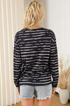 Striped Round Neck Long Sleeve T-Shirt Women's T-Shirts - Tophatter Daily Deals