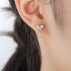 Titanium Steel Zircon Heart Stud Earrings Silver One Size Earrings - Tophatter Daily Deals