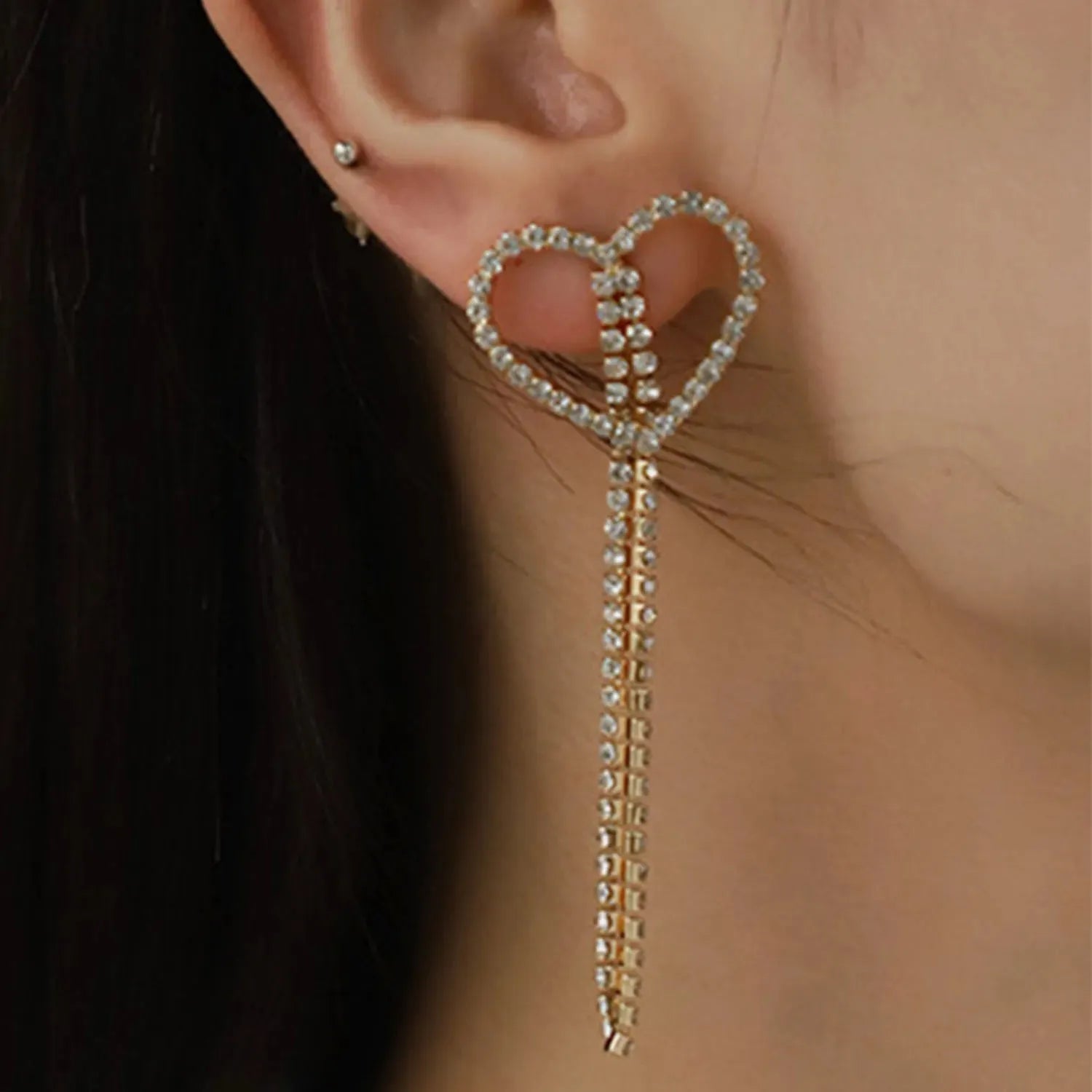 Heart Shape Gold-Plated Alloy Earrings Earrings - Tophatter Daily Deals