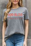 Simply Love GOD BLESS AMERICA Graphic Cotton Tee Charcoal Women's T-Shirts - Tophatter Daily Deals