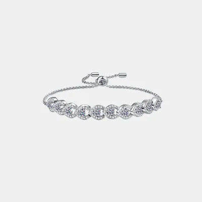 1 Carat Moissanite 925 Sterling Silver Bracelet Silver One Size Moissanite - Tophatter Daily Deals