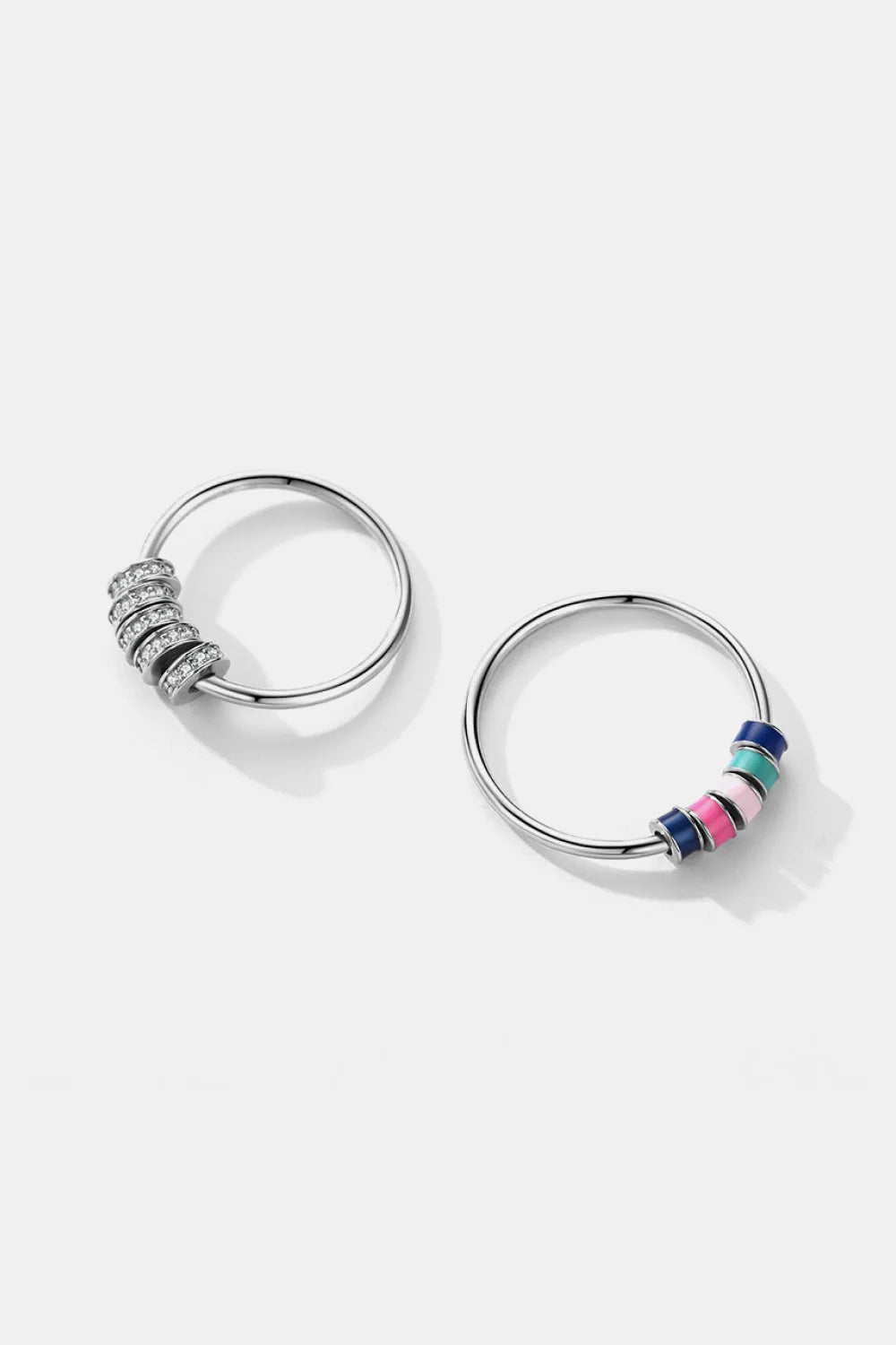 925 Sterling Silver Five Hoops Ring Rings - Tophatter Daily Deals