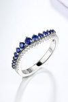 Lab-Grown Sapphire 925 Sterling Silver Rings Rings - Tophatter Daily Deals