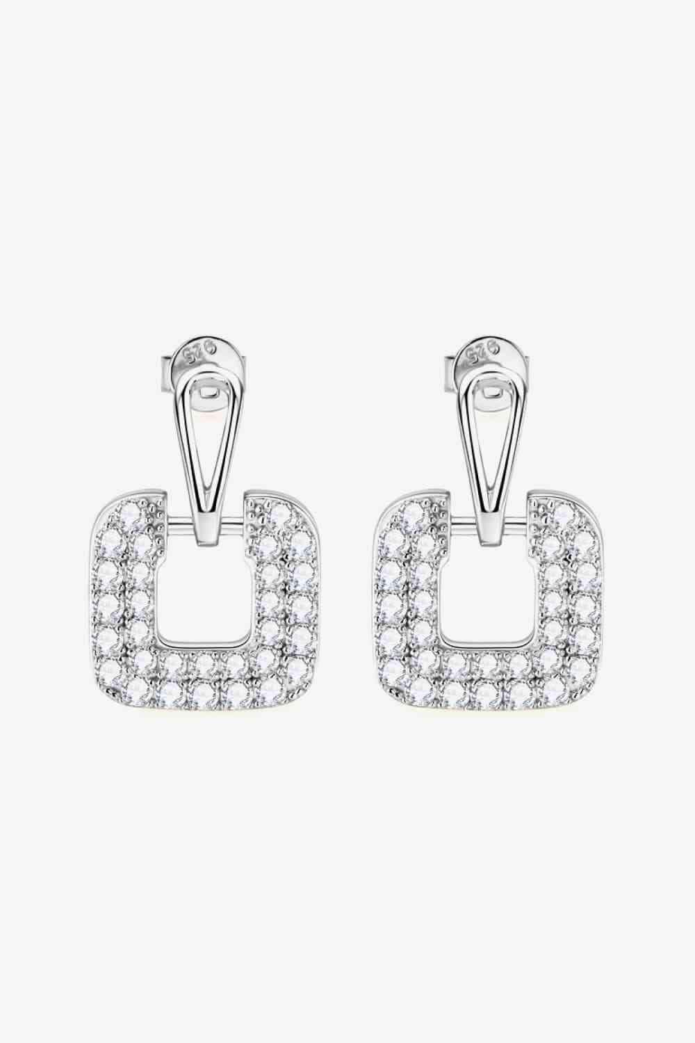 1.68 Carat Moissanite 925 Sterling Silver Drop Earrings Moissanite - Tophatter Daily Deals