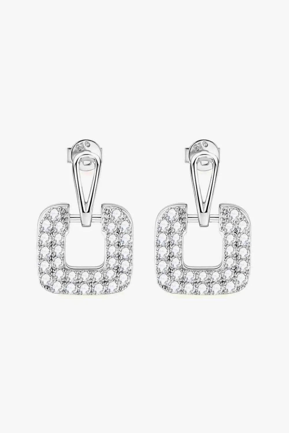 1.68 Carat Moissanite 925 Sterling Silver Drop Earrings Moissanite - Tophatter Daily Deals