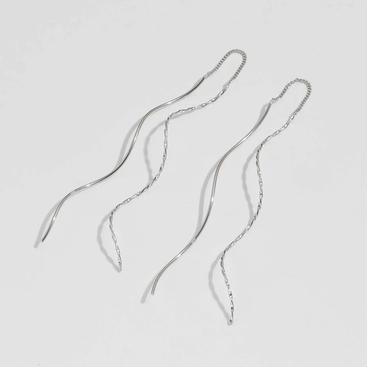 925 Sterling Silver Threader Earrings Earrings - Tophatter Daily Deals