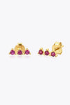 Zircon 925 Sterling Silver Earrings Gold Rose One Size Earrings - Tophatter Daily Deals