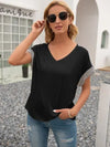 Striped V-Neck Short Sleeve T-Shirt Women's T-Shirts - Tophatter Daily Deals