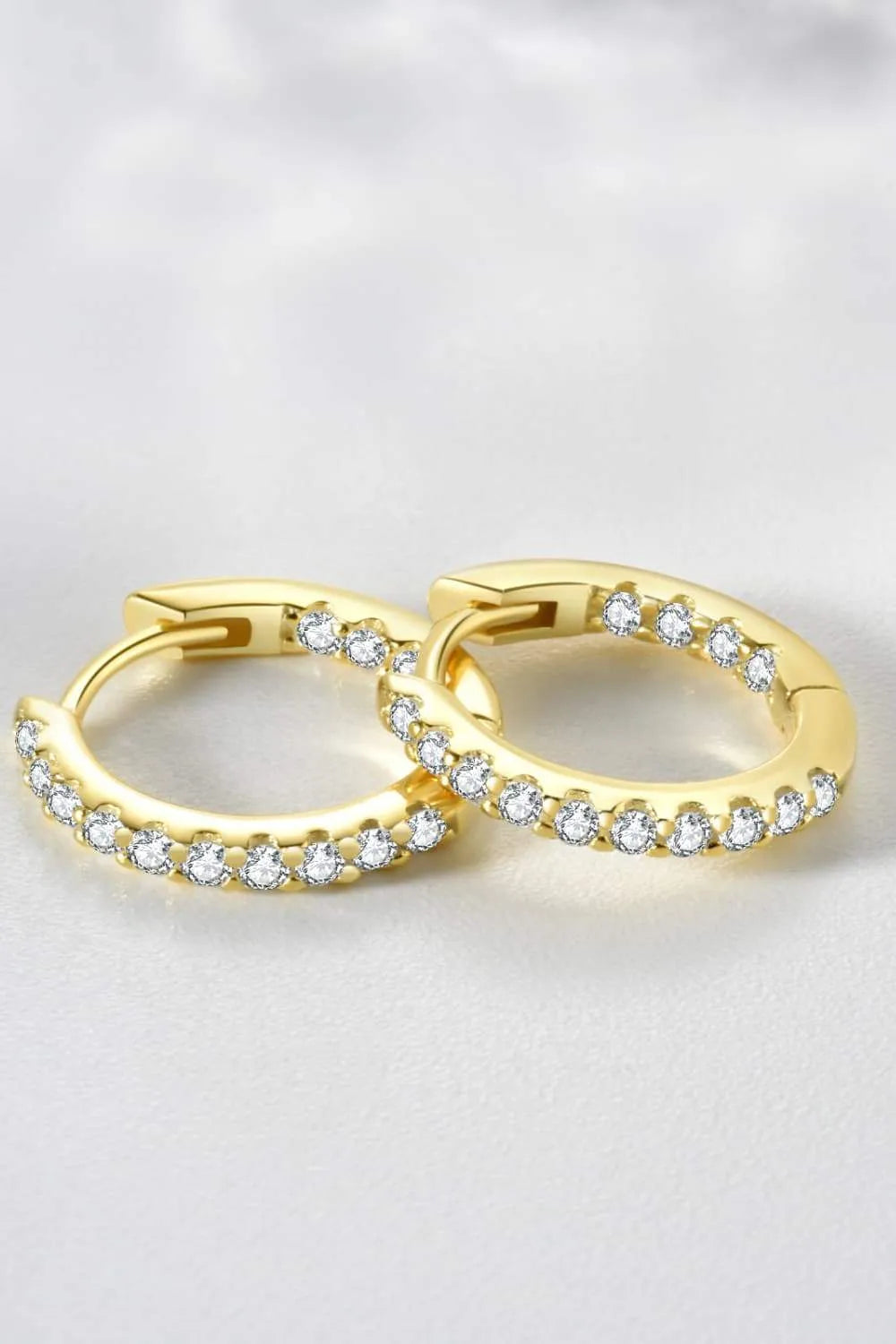 Inlaid Zircon 925 Sterling Silver Huggie Earrings Earrings - Tophatter Daily Deals