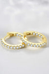 Inlaid Zircon 925 Sterling Silver Huggie Earrings Earrings - Tophatter Daily Deals