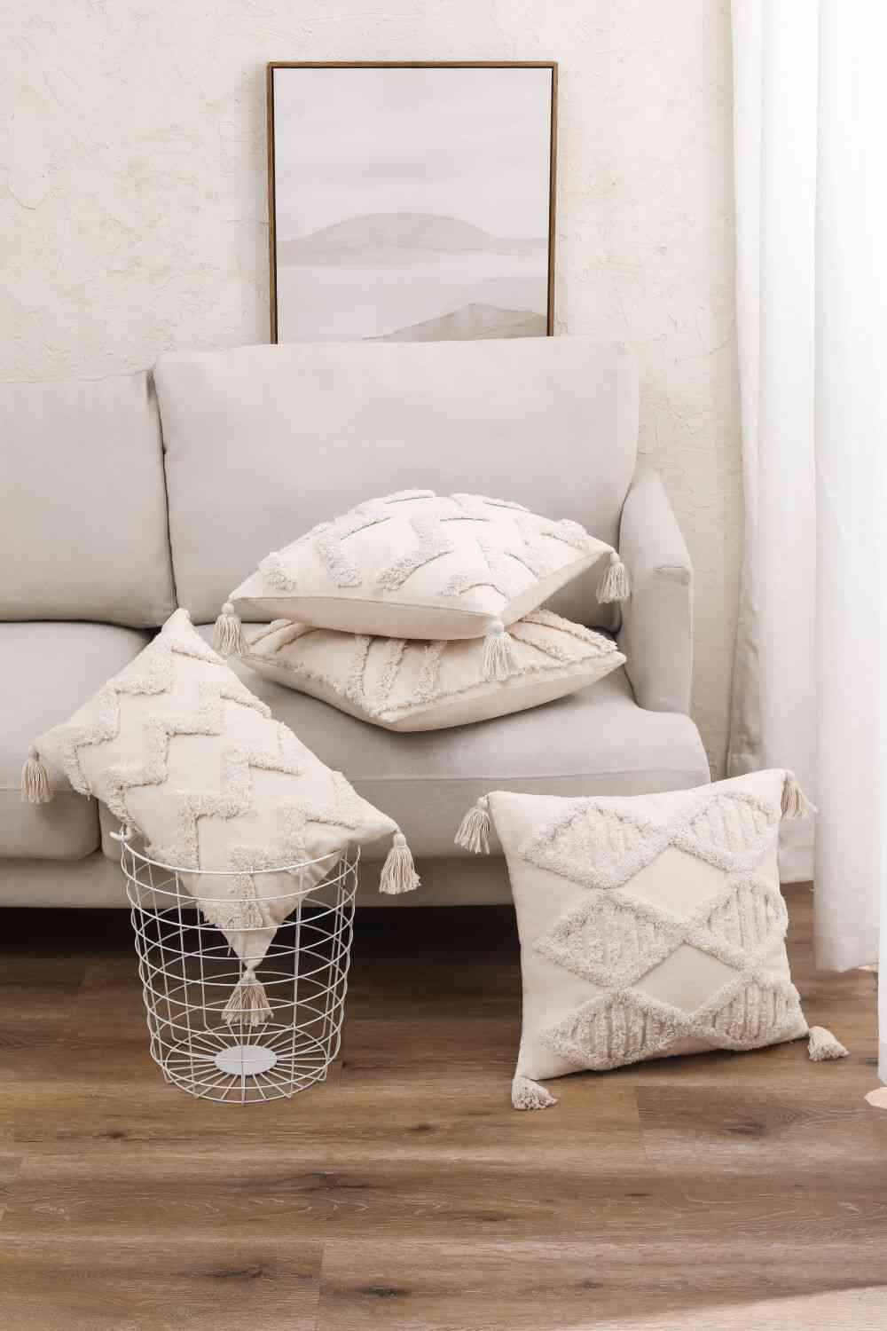 Fringe Decorative Throw Pillow Case Decorative Pillowcases - Tophatter Daily Deals