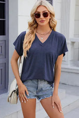 V-Neck Short Sleeve T-Shirt Women's T-Shirts - Tophatter Daily Deals
