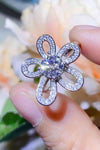 1 Carat Moissanite Flower-Shape Open Ring Moissanite - Tophatter Daily Deals