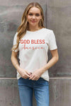 Simply Love GOD BLESS AMERICA Graphic Cotton Tee Women's T-Shirts - Tophatter Daily Deals