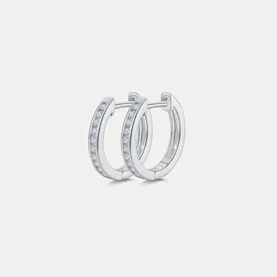 Moissanite 925 Sterling Silver Huggie Earrings Moissanite - Tophatter Daily Deals