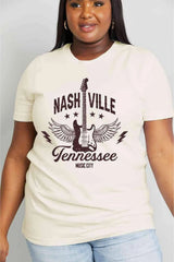 Simply Love Simply Love Full Size NASHVILLE TENNESSEE MUSIC CITY Graphic Cotton Tee Women's T-Shirts - Tophatter Daily Deals