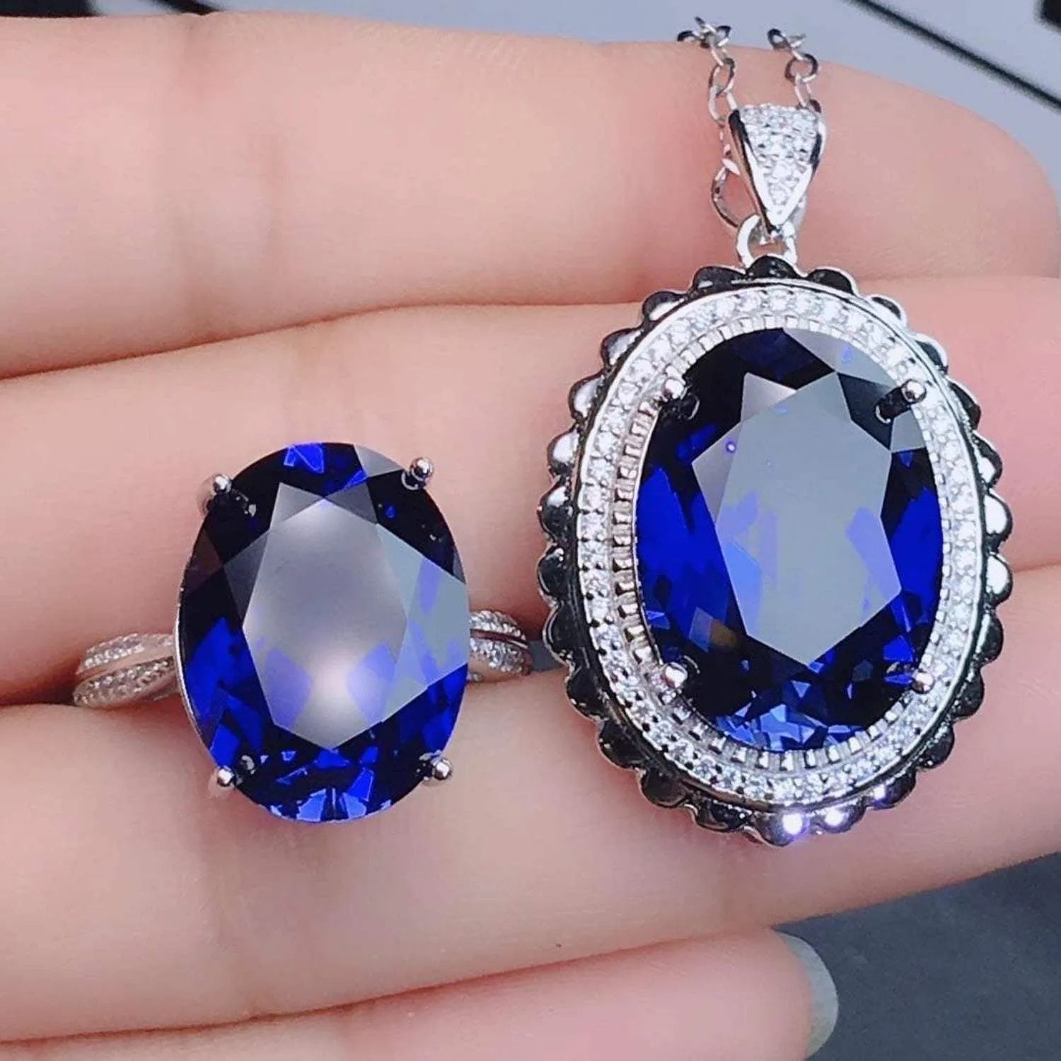 Platinum-Plated Artificial Gemstone Ring Rings - Tophatter Daily Deals